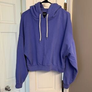 GAP Women's Cropped Purple Hoodie Sweatshirt